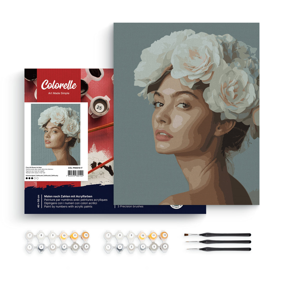 Frau mit Rosen im Haar
