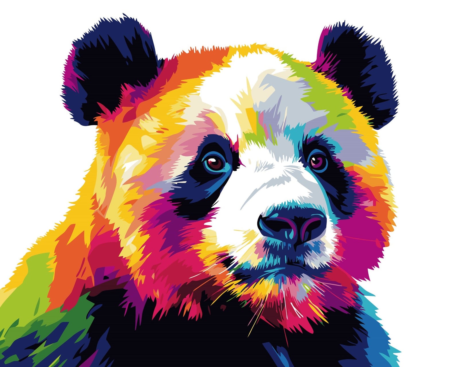 Panda Pop Art – Malen nach Zahlen Set für Erwachsene mit Holzrahmen