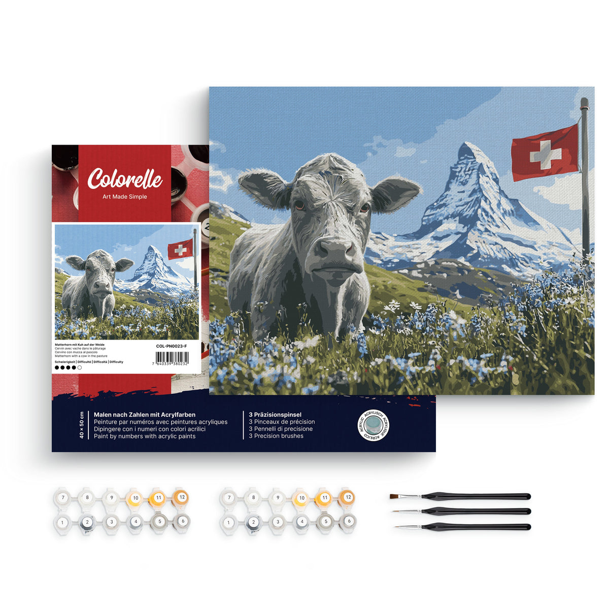 Matterhorn mit Kuh auf der Weide