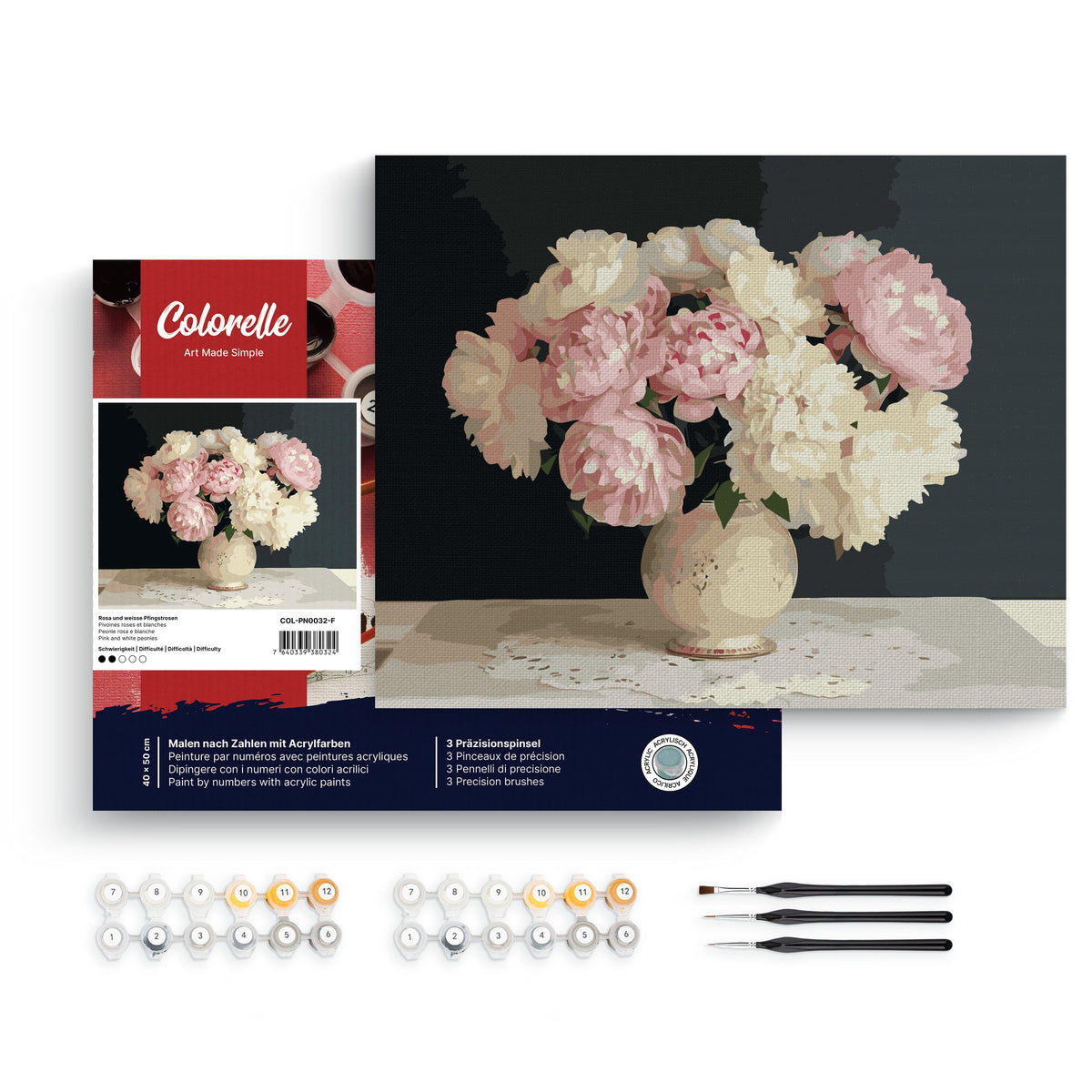 Rosa und weisse Pfingstrosen