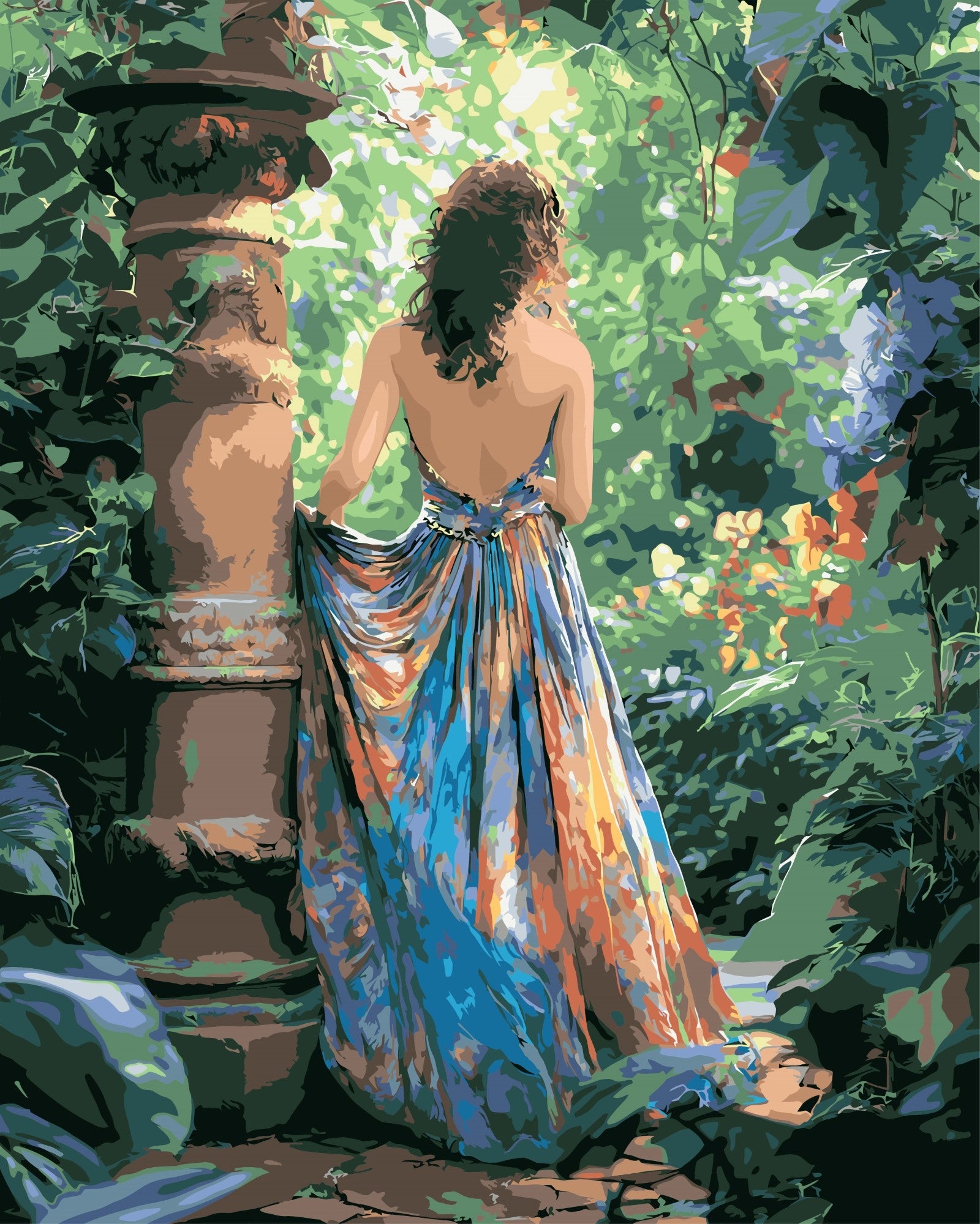 Sommergefühle im Gartentraum – Malen nach Zahlen Set für Erwachsene mit Holzrahmen