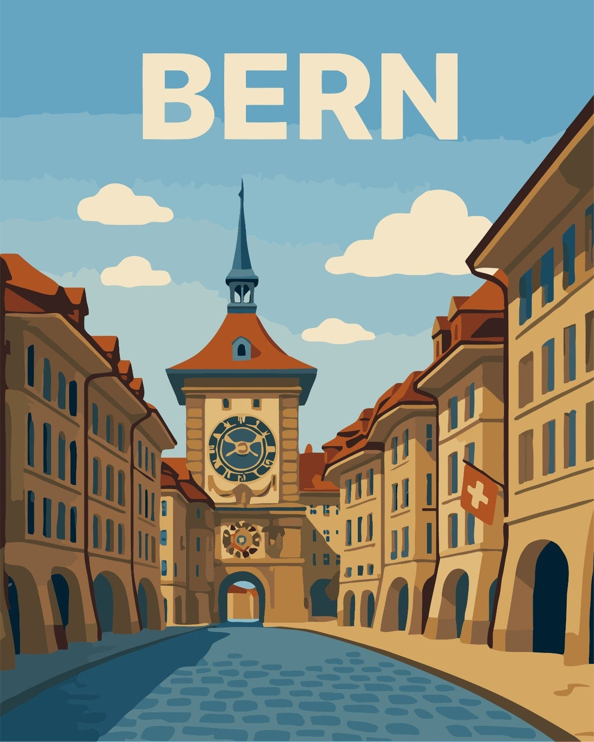 Bern Reiseposter – Malen nach Zahlen Set für Erwachsene