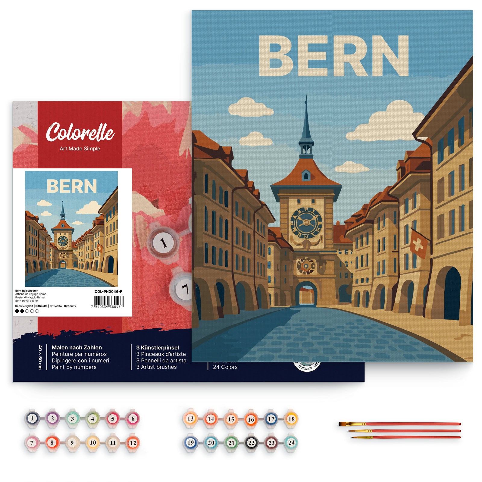 Bern Reiseposter – Malen nach Zahlen Set für Erwachsene