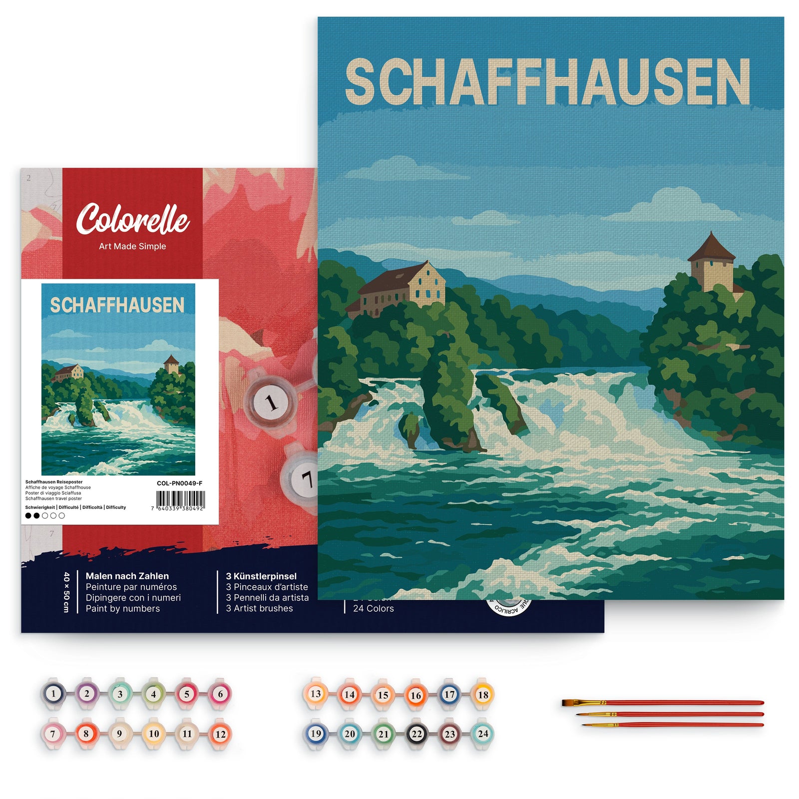 Schaffhausen Reiseposter – Malen nach Zahlen Set für Erwachsene